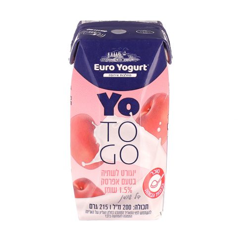 زبادي بنكهة الخوخ للشرب بالقش